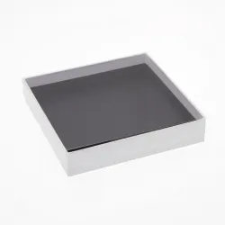 16 Choc Board Box & Clear Lid; White
